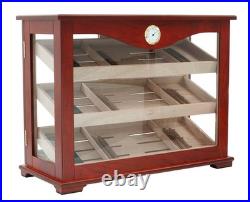 Quality 250+ CT Count Cigar Humidor Humidifier Wooden Case Box Hygrometer 71b