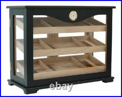 Quality 250+ CT Count Cigar Humidor Humidifier Wooden Case Box Hygrometer 72b