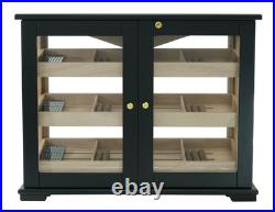 Quality 250+ CT Count Cigar Humidor Humidifier Wooden Case Box Hygrometer 72b