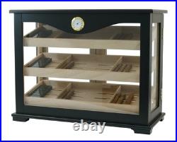 Quality 250+ CT Count Cigar Humidor Humidifier Wooden Case Box Hygrometer 72b