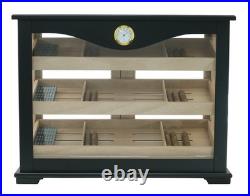 Quality 250+ CT Count Cigar Humidor Humidifier Wooden Case Box Hygrometer 72b