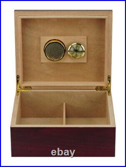 Quality 25+ Count Cigar Humidor Box Cabinet Mahogany Humidifier Hygrometer 11