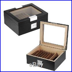 Quality 30+ CT Count Cigar Humidor Humidifier Wooden Case Box Hygrometer tofiv
