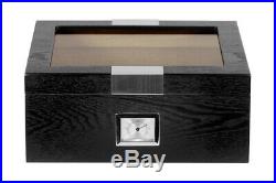 Quality 30+ CT Count Cigar Humidor Humidifier Wooden Case Box Hygrometer tofiv