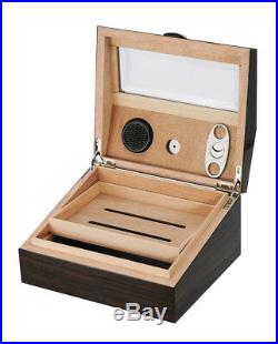 Quality 50+ Count Cigar Humidor Box Cabinet Mahogany Humidifier Hygrometer 15