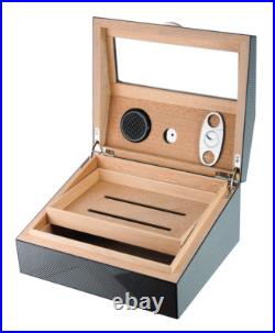 Quality 50+ Count Cigar Humidor Box Cabinet Mahogany Humidifier Hygrometer 16