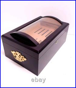 Quality Importers IL Duomo 150 Cigar Humidor Mahogany Box Beveled Dome Glass