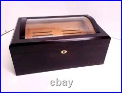 Quality Importers IL Duomo 150 Cigar Humidor Mahogany Box Beveled Dome Glass