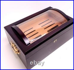 Quality Importers IL Duomo 150 Cigar Humidor Mahogany Box Beveled Dome Glass