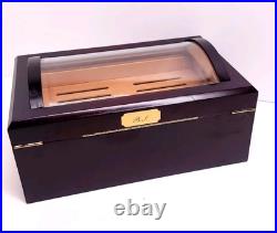 Quality Importers IL Duomo 150 Cigar Humidor Mahogany Box Beveled Dome Glass
