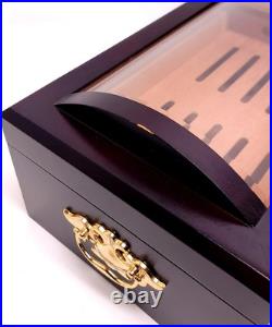 Quality Importers IL Duomo 150 Cigar Humidor Mahogany Box Beveled Dome Glass