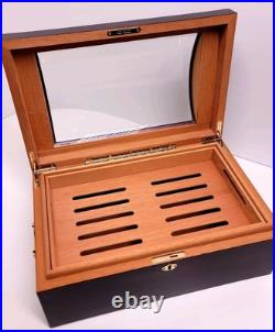 Quality Importers IL Duomo 150 Cigar Humidor Mahogany Box Beveled Dome Glass