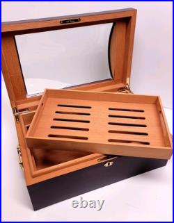 Quality Importers IL Duomo 150 Cigar Humidor Mahogany Box Beveled Dome Glass