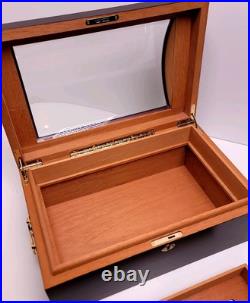 Quality Importers IL Duomo 150 Cigar Humidor Mahogany Box Beveled Dome Glass