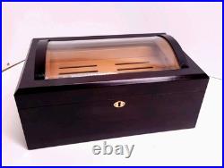 Quality Importers IL Duomo 150 Cigar Humidor Mahogany Box Beveled Dome Glass