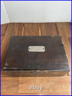 Quality antique 1800's handmade wooden glass cigar tobacco humidor box casket