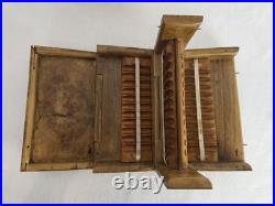 RARE 19th CENTURY VICTORIAN MECHANICAL EXPANDING THUJA BURL CIGAR HUMIDOR BOX