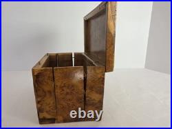 RARE 19th CENTURY VICTORIAN MECHANICAL EXPANDING THUJA BURL CIGAR HUMIDOR BOX