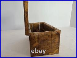 RARE 19th CENTURY VICTORIAN MECHANICAL EXPANDING THUJA BURL CIGAR HUMIDOR BOX