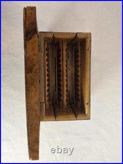 RARE 19th CENTURY VICTORIAN MECHANICAL EXPANDING THUJA BURL CIGAR HUMIDOR BOX
