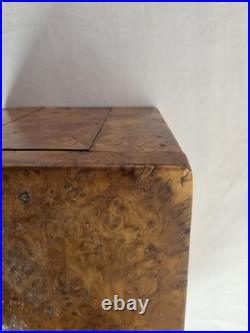 RARE 19th CENTURY VICTORIAN MECHANICAL EXPANDING THUJA BURL CIGAR HUMIDOR BOX