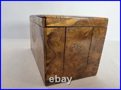 RARE 19th CENTURY VICTORIAN MECHANICAL EXPANDING THUJA BURL CIGAR HUMIDOR BOX