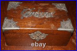 RARE VINTAGE TIGER QUARTER SAWN OAK BOX HUMIDOR ZINC LINED 10x6.5x4 RARE VINTAGE TIGER QUARTER SAWN OAK BOX HUMIDOR ZINC LINED 10x6.5x4