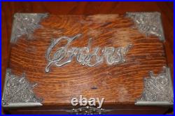 RARE VINTAGE TIGER QUARTER SAWN OAK BOX HUMIDOR ZINC LINED 10x6.5x4 RARE VINTAGE TIGER QUARTER SAWN OAK BOX HUMIDOR ZINC LINED 10x6.5x4