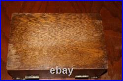 RARE VINTAGE TIGER QUARTER SAWN OAK BOX HUMIDOR ZINC LINED 10x6.5x4 RARE VINTAGE TIGER QUARTER SAWN OAK BOX HUMIDOR ZINC LINED 10x6.5x4
