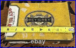 RARE Vintage REY Del REY Wooden Metal Cigar Tobacco Box Humidor