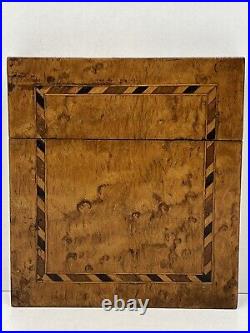 RARE bespoke inlaid vintage wooden cigar case / travel HUMIDOR box RARE C. 1900