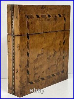RARE bespoke inlaid vintage wooden cigar case / travel HUMIDOR box RARE C. 1900