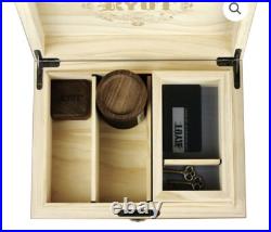 RYOT Humidor Walnut Combo Box (8×11) Lockable with Tray and Glass Containers New RYOT Humidor Walnut Combo Box (8×11) Lockable with Tray and Glass Containers New