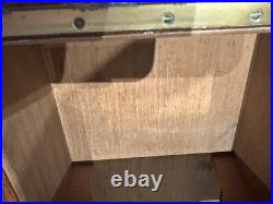 RareAntique American Fully Marked Cigar Humidor Box Oak Collectible Turning Key