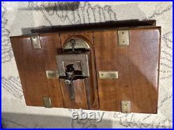 RareAntique American Fully Marked Cigar Humidor Box Oak Collectible Turning Key RareAntique American Fully Marked Cigar Humidor Box Oak Collectible Turning Key