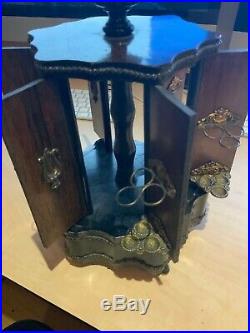 Rare 19th Century French Antique Napoleon Music Box Humidor Cigar Carousel