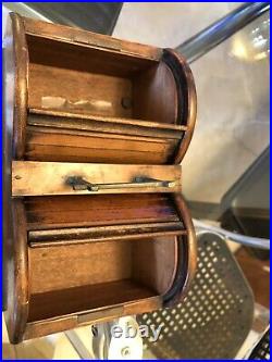 Rare Antique English Regency Cigar/Cigarette Humidor Box- Double Roll Top