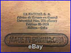 Rare Antique Inlaided Art Deco Cigar Humidor La Nacional Havana Cuba Box 1920