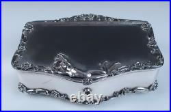 Rare Antique Meriden Silver Plate Humidor Art Nouveau Nude Woman Cigar Box