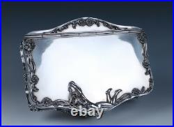 Rare Antique Meriden Silver Plate Humidor Art Nouveau Nude Woman Cigar Box