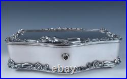 Rare Antique Meriden Silver Plate Humidor Art Nouveau Nude Woman Cigar Box