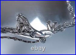 Rare Antique Meriden Silver Plate Humidor Art Nouveau Nude Woman Cigar Box