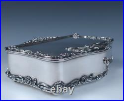 Rare Antique Meriden Silver Plate Humidor Art Nouveau Nude Woman Cigar Box