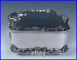 Rare Antique Meriden Silver Plate Humidor Art Nouveau Nude Woman Cigar Box