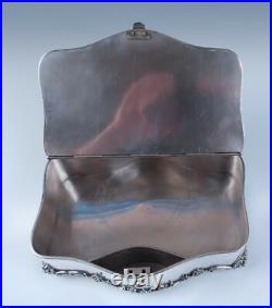 Rare Antique Meriden Silver Plate Humidor Art Nouveau Nude Woman Cigar Box