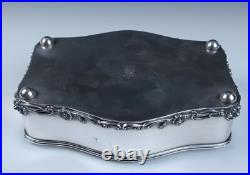 Rare Antique Meriden Silver Plate Humidor Art Nouveau Nude Woman Cigar Box