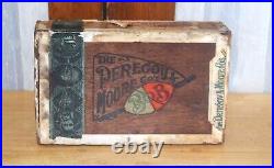 Rare Antique Peregoy & Moore Bob Fishing Bobber Wooden Cigar Box Council Bluffs