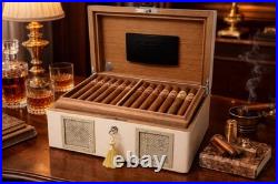 Rare Art Deco Style Wood Cigar Humidor Box by Ashton by Manning in Ireland