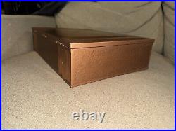 Rare Arts & Crafts Copper Humidor Wooden Cigar Box