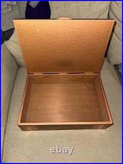 Rare Arts & Crafts Copper Humidor Wooden Cigar Box